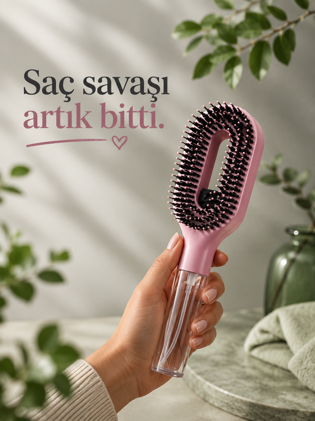 Saç Taramayı Kolaylaştıran 2'si 1 Arada Spreyli Tarak