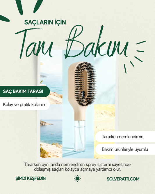 Saç Taramayı Kolaylaştıran 2'si 1 Arada Spreyli Tarak